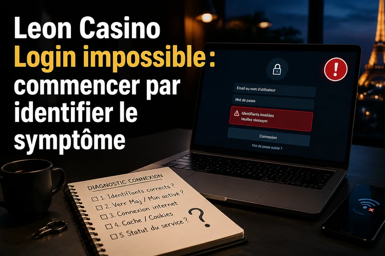 Leon Casino Login impossible: commencer par identifier le symptôme